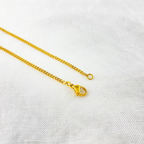 ZOE Curb 18k Gold Plated Stainless Steel Curb Necklace - Picture 5 of 7